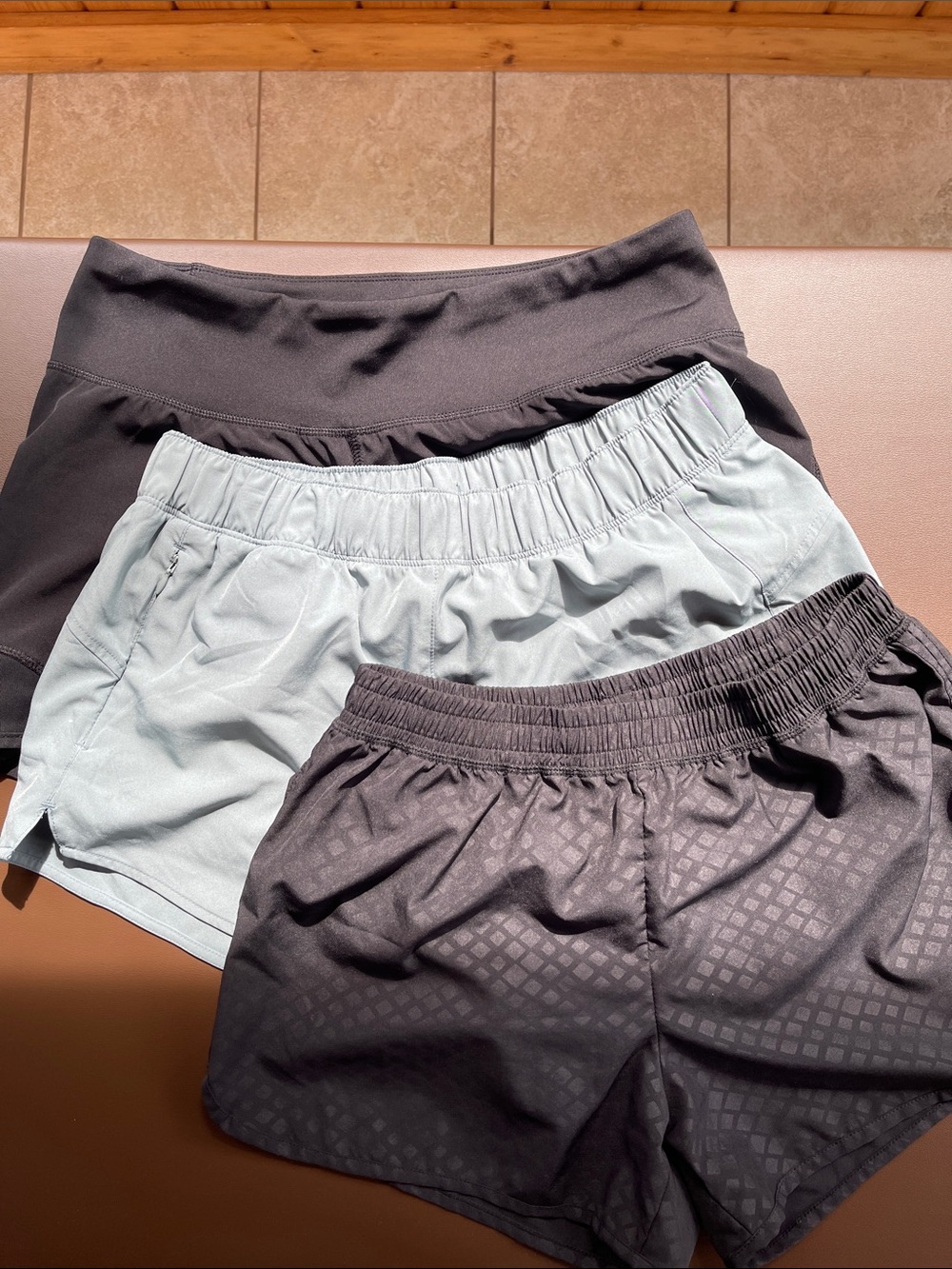 LOT Champion and Old NavyWomen's Athletic Shorts Trio - Black & Light Blue